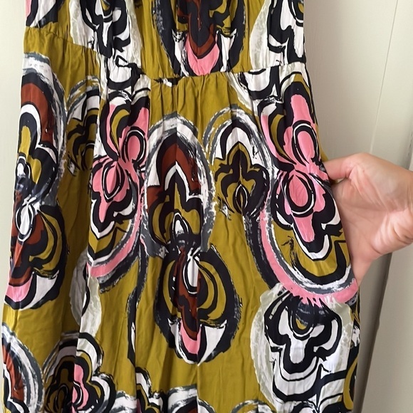 Anthropologie Bel Kazan Navy Blue & Yellow  Off the Shoulder Lily Jumpsu… - Picture 6 of 13